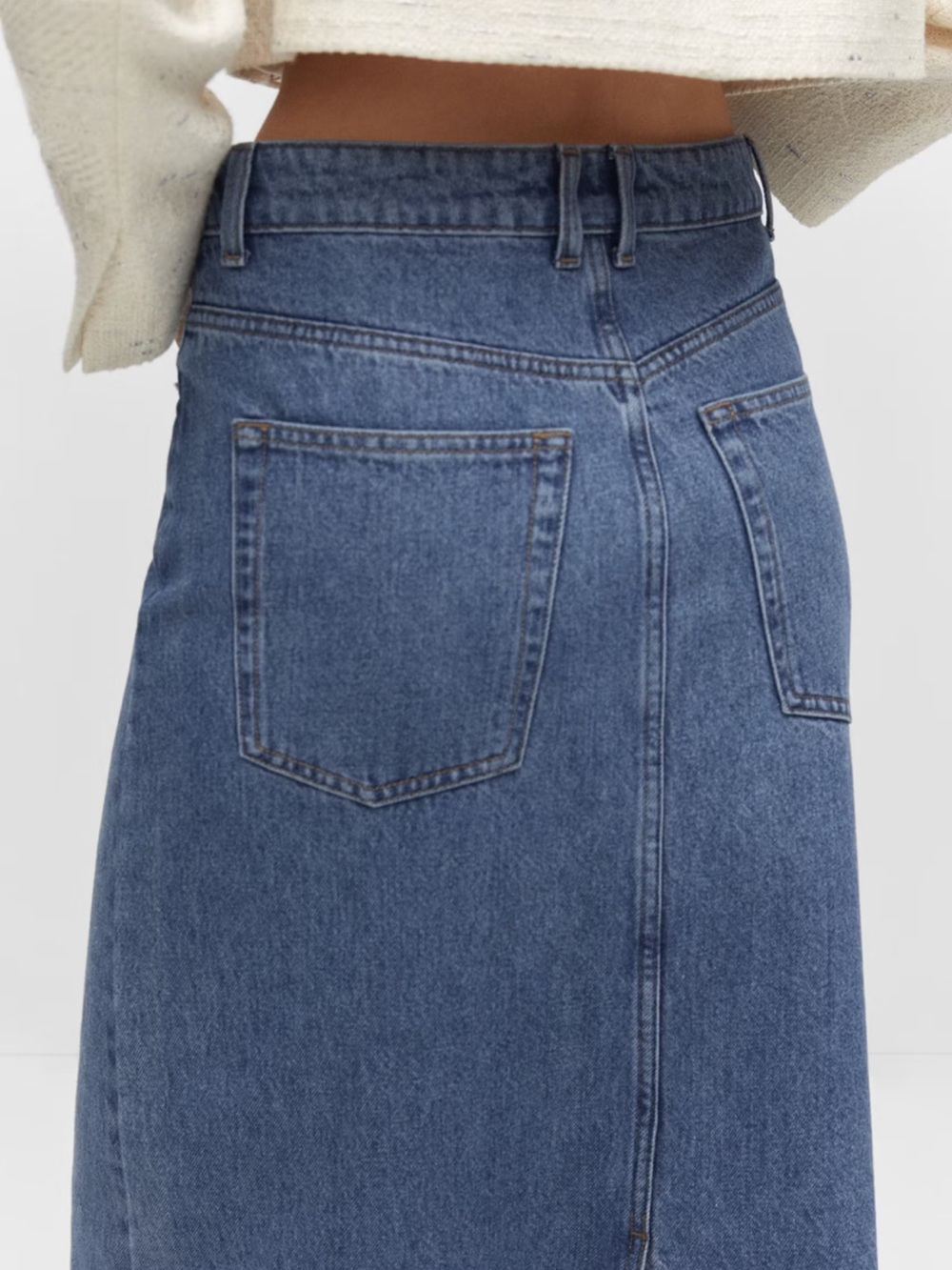 Mango Blue Denim Maxi Skirt Size M - Picture 4 of 13